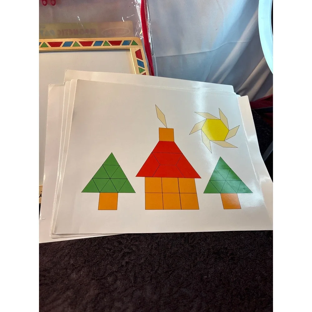 Melissa & Doug Wooden Magnetic Pattern Block Kit 3590 Educational Toy 119 Tiles